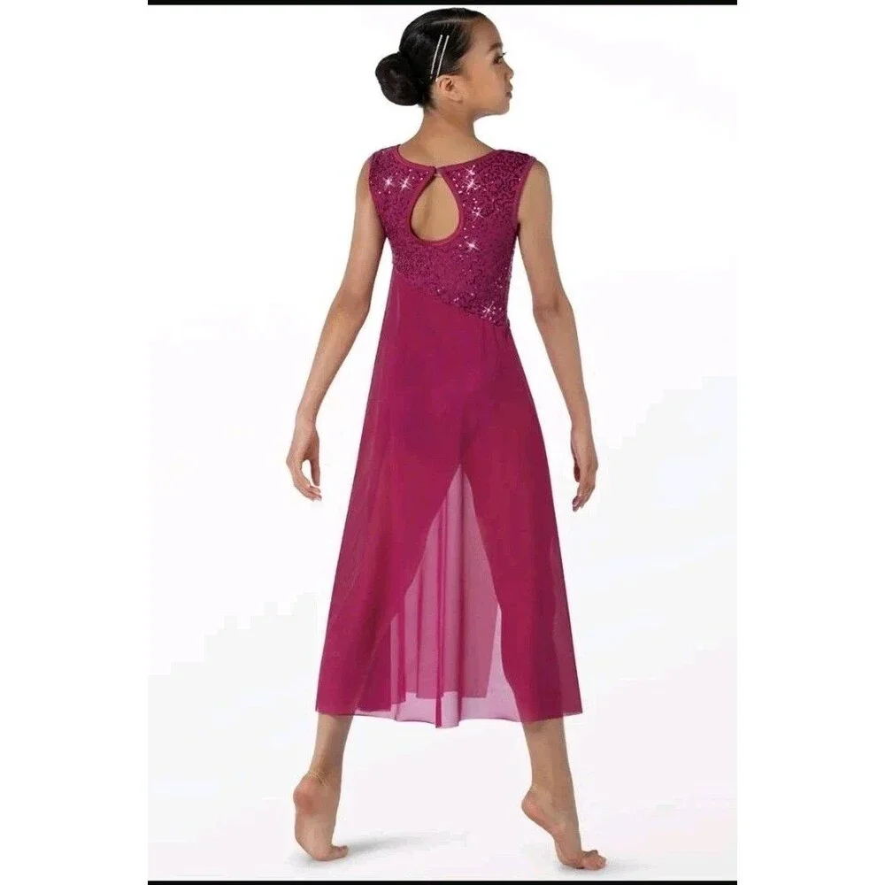 Weissman Showtime Unconditionally 14252 Dance Sequins XLC Child XL Leotard Ivory